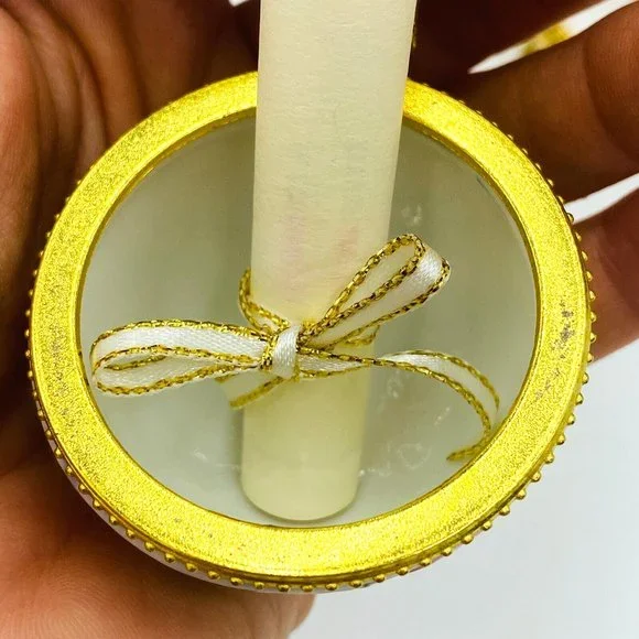 Vintage Porcelain Egg Hummingbird Club Floral Trinket Box w/ Gold Colored Stand - Picture 9 of 9